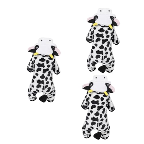 Angoily Cow Costume Dog Haustierkostüme 3st Milchkännchen Die Kuh Verwandlungs-Outfit Overall Einteilige Hose Mantel Welpe von Angoily