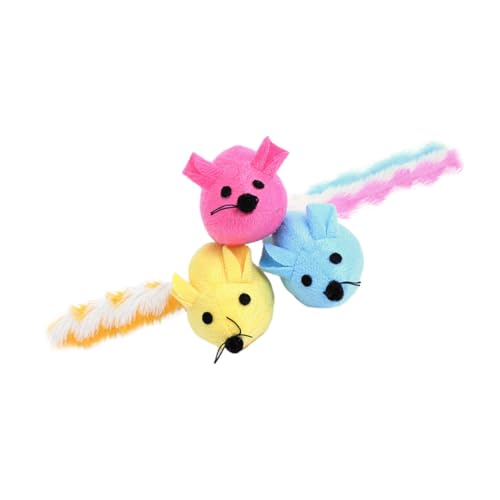 Angoily 3St Farbe katzenspielzeug katzenminze bidoof Plush Funny Toys Kauspielzeug Plüschtier Katzen-Teaser Kätzchen neckendes Spielzeug Modellieren Hauskatze Lieferungen Segeltuch von Angoily