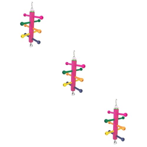 Angoily 3St papageienspielzeug vogelspielzeug nymphensittich Climbing Ladder Toy Parrot Toys Spielzeuge Drehleiterspielzeug Spielzeug mit Leiterständer kauen aufstehen rotieren Bambus von Angoily