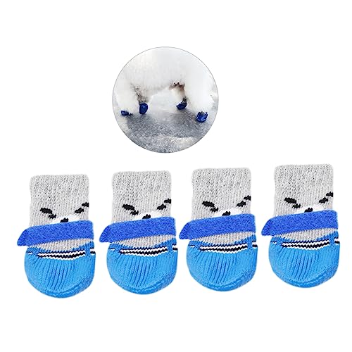 Angoily Socken Für Hunde 4 Stück Cartoon-Socken sockenschuhe Hundesocken Haustier socken Karikatur Schuhwerk Baumwollsocken Hundepfotenschutz von Angoily