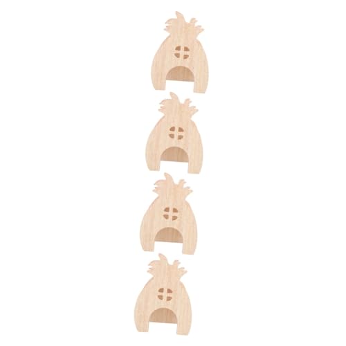 Angoily 4 Stück Hamsterversteck Kleintierversteckhaus Kleintierversteckhütte Spielzeuge kreatives hamsterleiterhaus Hamsterhaus Goldener Bär Chinchilla Hamsterbedarf hölzern von Angoily