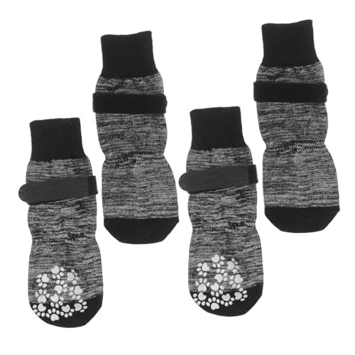 Angoily 4 Stück Haustier socken Pfote Haustierzubehör Hundezubehör waschbare Hundesocken tragbar Strumpfband Warmer Gürtel Baumwollsocken Schutz Reine Baumwolle von Angoily