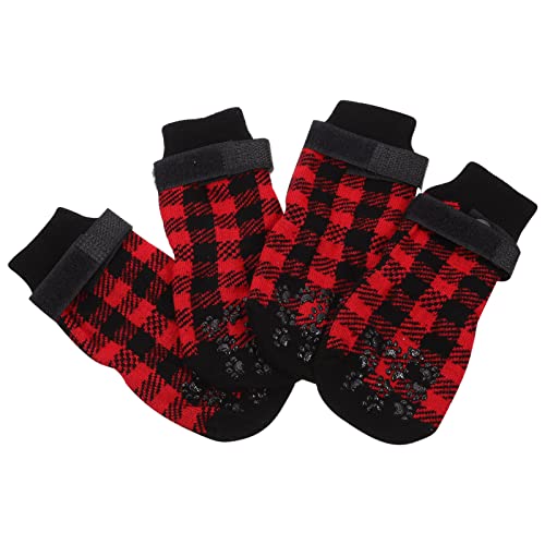 Angoily Socken für Haustiere Weihnachtsmotiv 4er-Pack Hundesocken Warm und Bequem für Hunde von Angoily