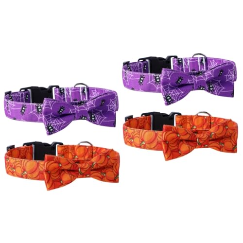 Angoily 4 Stück Haustierhalsband Kätzchenhalsbänder Hundehalsbänder Für Kleine Hunde Kätzchen Halsband Kleines Katzenhalsband Für Hunde Halloween Baumwolle Polyester Lieferungen von Angoily