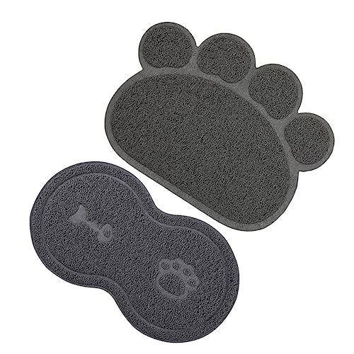 Angoily 4 Stück Haustiermatte Futternapfmatte saugfähige Bodenmatte Katze Fressnapf Pad Futternapfauflage für Haustiere Welpen Hundefutter Essensmatte Schale Matte rutschfeste Matte PVC von Angoily