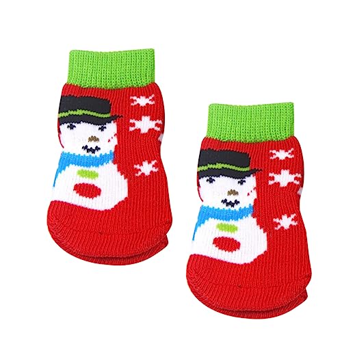 Angoily 4 Stück Cartoon-Hundesocken hundeboden socken Weihnachtshundesocken Welpensocken sockenschuhe weihnachtssocken Baumwollsocken für Haustiere Haustiersocken Kleiner Hund Hundeschuhe von Angoily