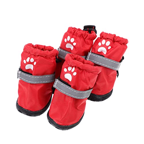 Angoily 4 Stück Regenstiefel Für Haustiere Hundeschuhe Für Verletzte Pfoten Regenstiefel Für Hunde Winterstiefel Für Katzen Schneestiefel Für Hunde Katzenschuhe Hündchen Der Hund Polyester von Angoily