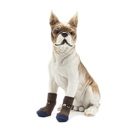 Angoily 4er-Pack Hundesocken Nicht-haustiersocken Für Hunde Welpen Baumwoll-haustiersocken Mit Cartoon-Aufdruck Größe M Schützen Und Halten Die Pfoten Sauber von Angoily