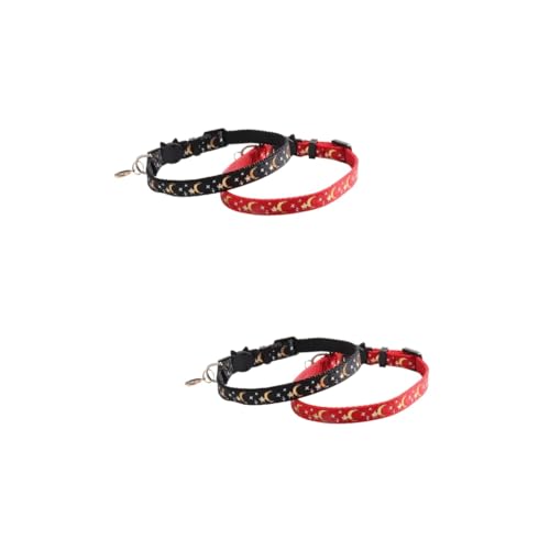 Angoily 4 Star Moon Mit Hängendem Katzenhalsband Welpenhalsband Schleifenband Hundehalsbänder Für Welpen Martingalhalsbänder Halsband Für Welpen Einfache Hundehalsbänder Nylon Charme von Angoily