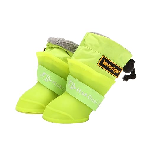 Angoily 4 Stück wasserdichte Regenstiefel Für Haustiere Regenstiefel Für Welpen Pet Paw Outdoor-Schuhe Regenstiefel Für Hunde Regenschuhe Für Hunde Pfote Schneeschuhe Hündchen Kieselgel von Angoily