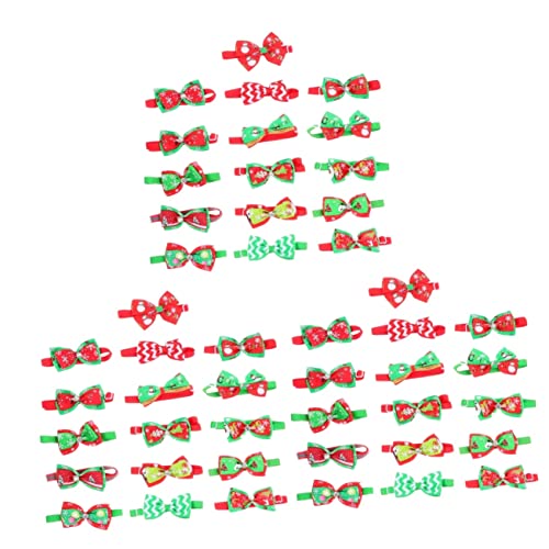 Angoily 48 STK Haustier Fliege verstellbares Hundehalsband Requisiten für Hundekostüme Weihnachtskrawatte Krawatten für Haustiere verstellbares Halsband für Haustiere von Angoily