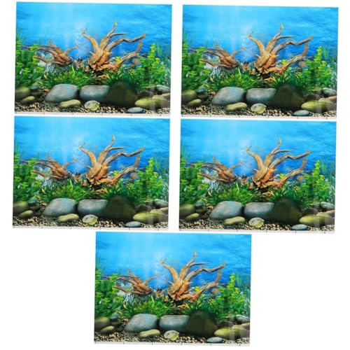 Angoily 5St Aquarium-Hintergrund botanisches Dekor Aquarium Kulisse 3D-Tapete Ornament Anlage Aquarium haftet Aquarium-Aufkleberbild Zubehör Bodensand schmücken 5d Wandtattoos Vinyl von Angoily