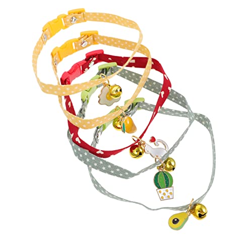 Angoily 5St Haustierhalsband tiegerbalm red grün Kätzchen Halskette Katzenhalskrawatten eine Halskette Halsketten Halsband für Katze Hundehalsband mit Glocke Schnalle von Angoily