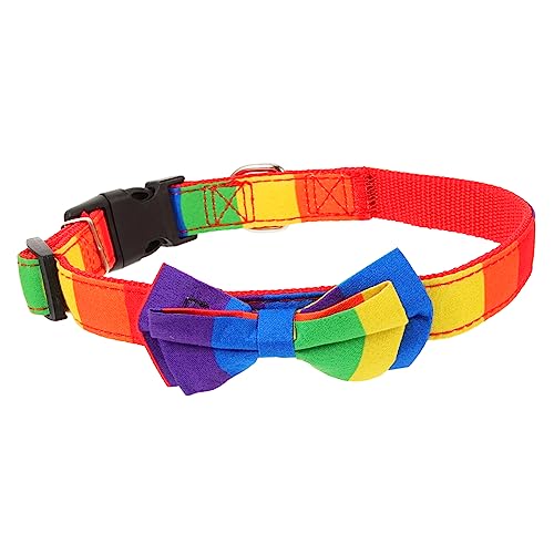 Angoily 5-teiliges Süßes Katzenhalsband Mit Regenbogenmuster Verstellbarer Hunde-Bowknot-Leichtgewicht-haustierhalsband-Set von Angoily