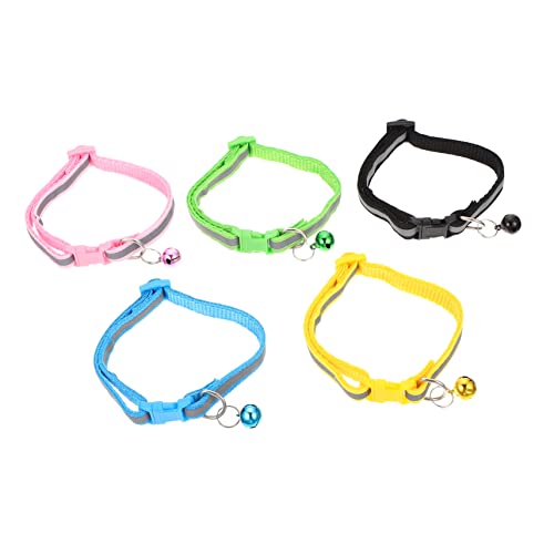 Angoily 5 Stücke Katzenhalsbänder Licht Haustier Halsband Schmuck Reflektierende Halsband Halskette von Angoily