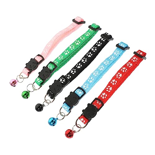 Angoily 5st Katzenhalsband Kätzchenhalsband Mit Glöckchen Kleines Welpenhalsband Halsband Für Welpen Halskette Trainingshalsbänder Für Einfache Hundehalsbänder Haustier Nylon von Angoily