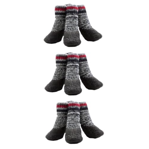 Angoily 6 Paare Hund Schneeschuhe rutschfeste Socken Für Hunde rutschfeste Haustier Socken Weihnachtskostüm Zubehör Haustier Hundesocken Für Holzböden Sockenschuhe Warm Halten Wintersocken von Angoily