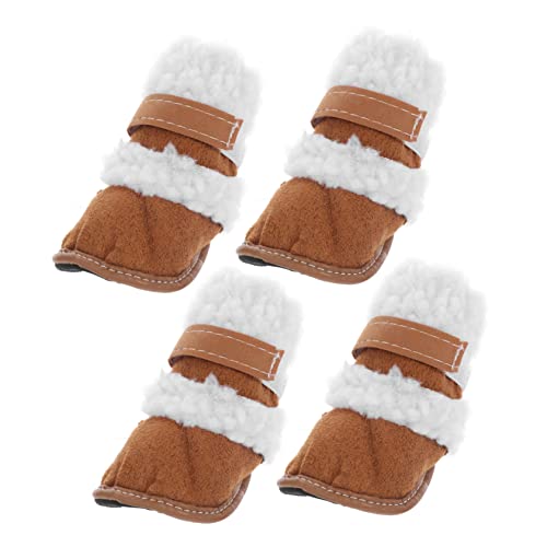 Angoily 3er-Sets Hundeschuhe Kurze Stiefel Schneeschuhe Lammwolle Ohne Sohle Stilvolle Haustierschuhe 2 Paar X 3 von Angoily