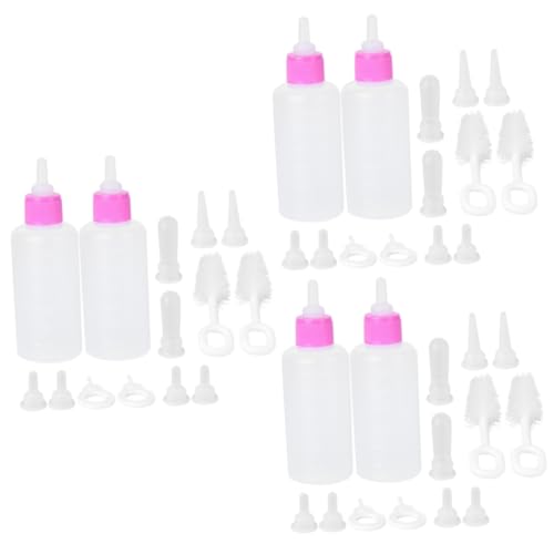 Angoily 6 Sätze Haustier-Futterflaschen-Set Welpenflaschen zum Stillen Babyflasche Kätzchen-Flasche Futtermittel für kleine Katzen Hündchen Stillgerät Ziege Nuckelflasche von Angoily