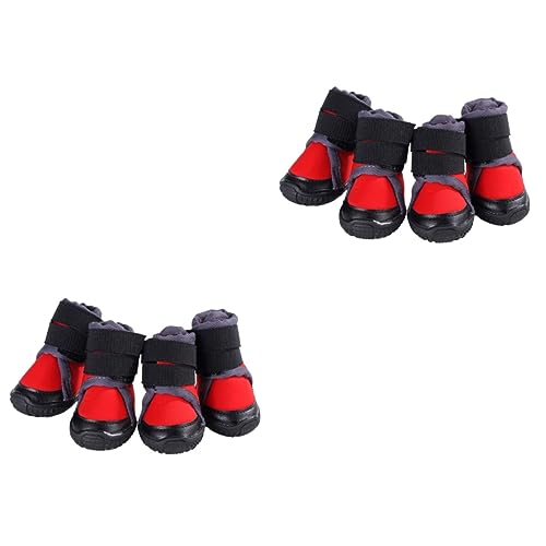 Angoily 8 STK Hund Warme Schuhe Warme Outdoor-Schuhe Sport Warme Schuhe Hundeschuhe Haustierschuhe Outdoor-Schuhe Für Haustiere Hundeschuhe Warme Schuhe Draussen Mittlere Und Große Hunde von Angoily