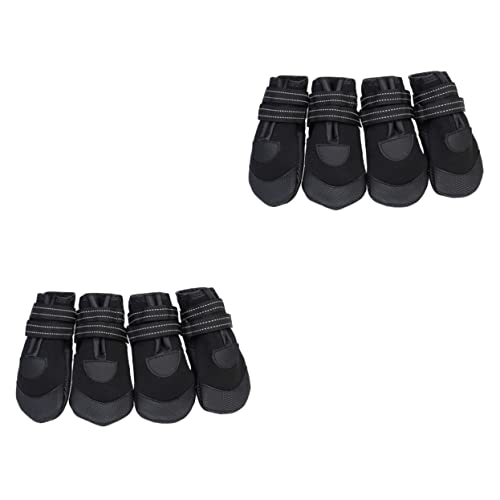 Angoily 8 STK hundeschuhe schwarzer Stiefel Hundestiefel Schwarze Stiefel Aquarium Schaufel Haustier rutschfest wasserdichter Hund reflektierende Schuhe Wanderschuhe von Angoily