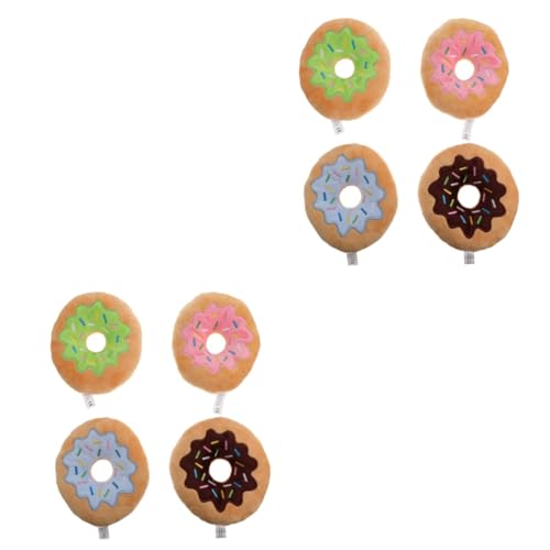 Angoily 2 Sets Quietschspielzeug Für Haustiere Quietschspielzeug Für Hunde Plüsch Sicheres Donut-Spielzeug Zum Kauen Greifen Unterhaltsam Für Hunde 4 Stück * 2 von Angoily