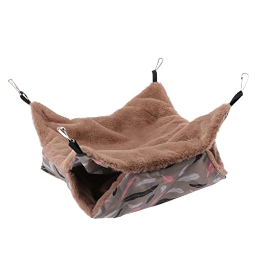 Angoily Hamster Hängematte hamsterbett haustierbett Pet Accessories haustierbedarf Pet Swing Hamster Swing Erdfarben hängendes Bett kleines Haustier Kleine Tiere hängendes Nest Polyester von Angoily