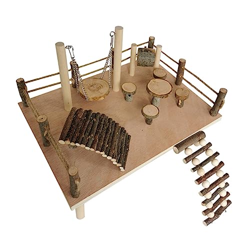 Angoily Hamster-Kletterleiter Hasenkauspielzeug kleines Tierleiterspielzeug Mäuseleiter Spielset aus Holz Spielzeuge Holzleiter Kletterleiter Apfelholz Rennmaus kleines Haustier von Angoily