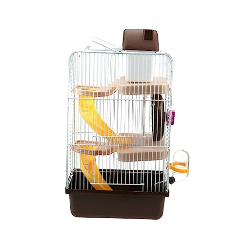 Angoily 21x27x45cm Luxus DREI Schicht Hamster Käfig Pet Villa Rutsche Auslaufsichere Wasserflasche Tragbare Kunststoff von Angoily