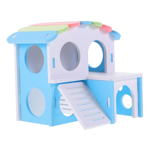 Angoily Hamstervilla hamsterhaus Hamster häuschen Hamsterunterkunft nagerhaus Hamstertunnel Chinchilla-Hütte Goldener Bär der Frettchen Ökologisches Brett Meerschweinchen PVC von Angoily