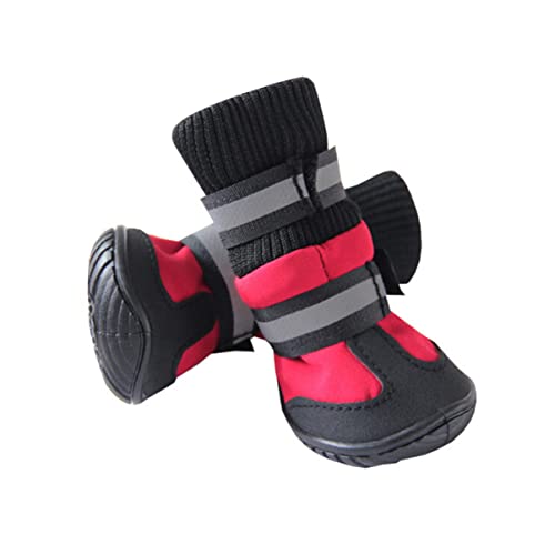 Angoily Haustier rutschfeste Hundestiefel wasserdichte Hundeschuhe Winter Haustier Outdoor-Schuhe Welpen Schneeschuhe Hund Anti-rutsch-Sohle Mittlere Bis Große Hunde Winterschuhe von Angoily