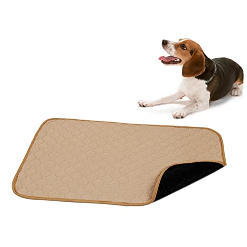 Angoily Hundematte Waschbar Wiederverwendbar Haustier-PIPI-pad für Katzen Hunde Welpen Trainingspad Beige Größe S von Angoily