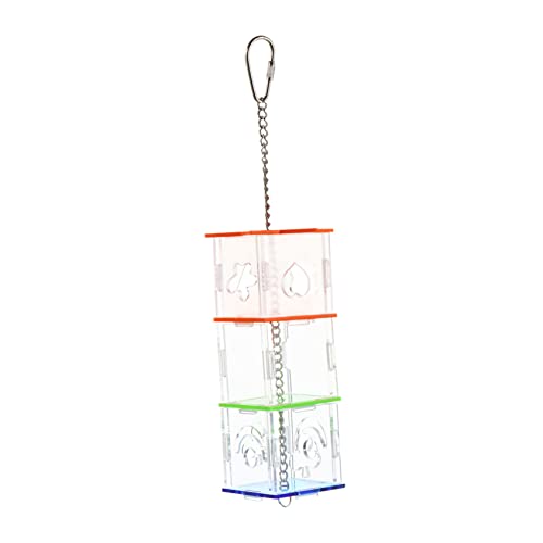 Angoily Papagei Vogel Feeder Futtersuche Box Acryl 6-Feeder Vogel Lebensmittel Spielzeug von Angoily