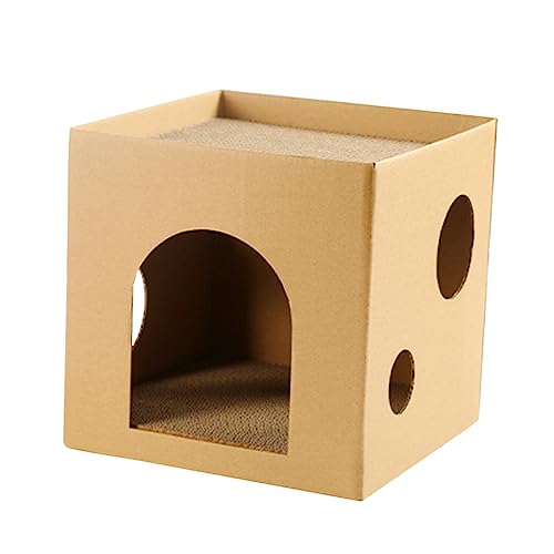 Angoily Katzenhaus Katzenkratzer Kratzbrett Katze Katzen-kratzunterlage Katze Katzenminze Spielzeug Katzenklo Große Katzen XXL Kätzchen Kratzbrett Katze Kratzt Die Katze Zubehör Wellpapier von Angoily