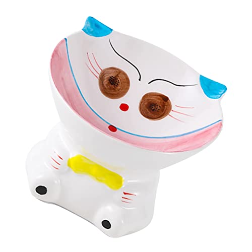 Angoily Katzenschüssel aus Keramik Cartoon-Katzenschüssel Futternapf für Haustiere aus Keramik Katzennapf Katzennäpfe Futterautomat für Haustiere Kätzchen-Wassernapf EIN Körper Fressnapf von Angoily
