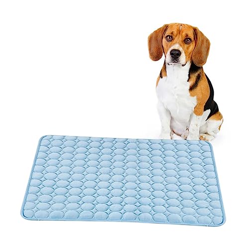 Angoily Ruheunterlage Für Haustiere Selbstkühlende Hundedecke Haustierbett Kühlmatte Aus Eisseide Atmungsaktiv 63 X 50 cm von Angoily