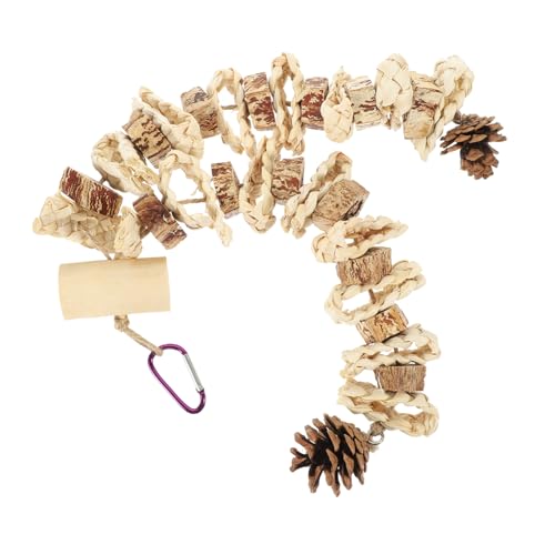 Angoily Papagei knirscht mit Schnabel und kaut Spielzeug kleines Vogelspielzeug Vogel hängendes Spielzeug Spielset aus Holz Spielzeuge Papageienspielzeug Vogelkäfig-Beißspielzeug beissen von Angoily