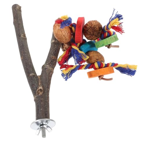 Angoily Natürliches Holz Papagei Barsch Vogel Spielzeug Vogel Steht für Vögel Papagei Schleifen Stick Vogel Barsch Stehen von Angoily