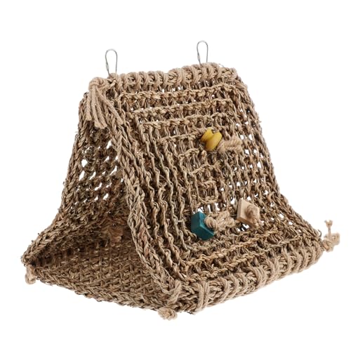 Angoily Rattan-Vogel-hängematte Kuscheltier Hamster Käfig Meerschweinchen Guinea Schlafsack Hamster Hängen Käfig Plüschtier Guinea Schweine Bett Vogel Schlaf Schaukel Ländlich Bettnest von Angoily