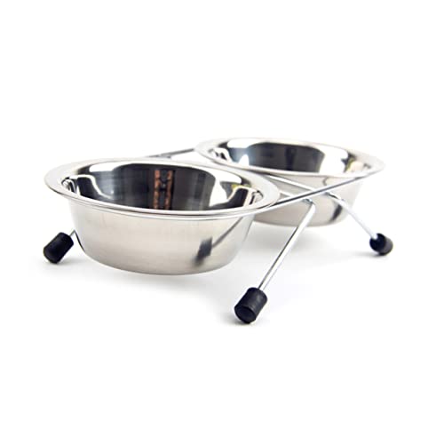 Angoily Stainless Steel inoxlm Bowl Hündchenschüsseln Futterspender für Welpen Hundefutter und Wassernäpfe Futter- und Wassernäpfe für Haustiere Hundenapf Wasserschale Rutschfester Gürtel von Angoily