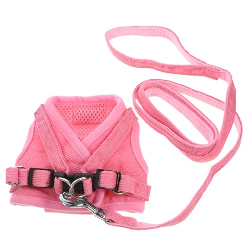 Angoily Welpen Hund Cami-BHS rosa Leine Kätzchenhalsbänder Tanktops Muskelshirt Welpengeschirr für Haustierleinen Brustgurt hinten reflektierend Weste xs Halsband von Angoily