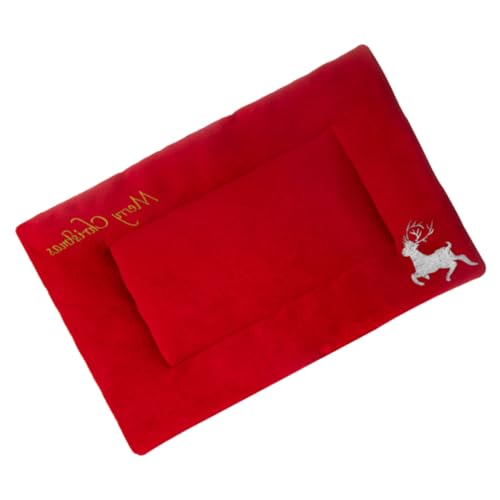 Angoily Weihnachtsmatte für Haustiere pet Heating pad hundematratze Haustierbetten für mittelgroße Hunde Winter Schlafkissen Schlafmatten Hund Plüschmatte Hunde Wärmebett von Angoily