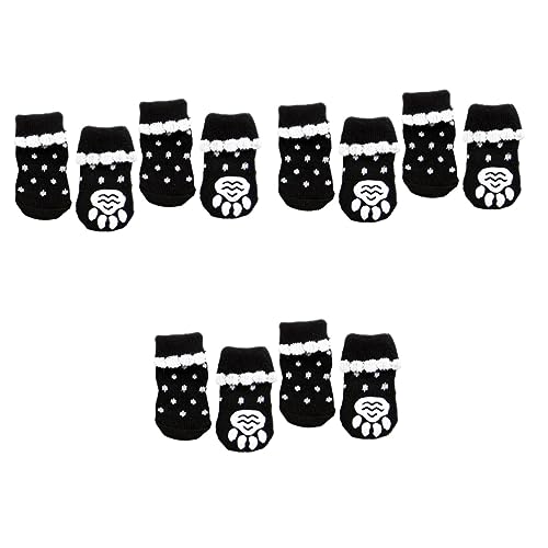 Angoily 3 Stücke Socken Haustier Socken Warme Haustier Socken Entzückende Haustier Liefert Spitze Design Größe XL Schwarz von Angoily