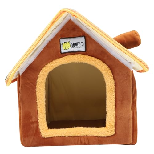 Angoily Bett Katzennest Betten für Katzen Katzenbetten Welpenhaus Hausnest Welpenhaus Katzennest Schornstein Haustierzubehör kleine Hundehütte abnehmbares Nest Winter Haustierbett Zwinger von Angoily