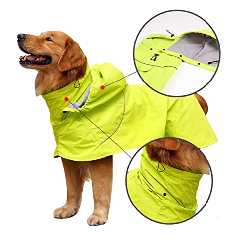 Angoily Hund Regen Slicker Hund Regenbekleidung wasserdichter Hundereimantel Hund Regen Hoodie Regenjacke Nylon-Hunderegen Regenmantel für Haustiere Chef mittlere bis große Hunde von Angoily