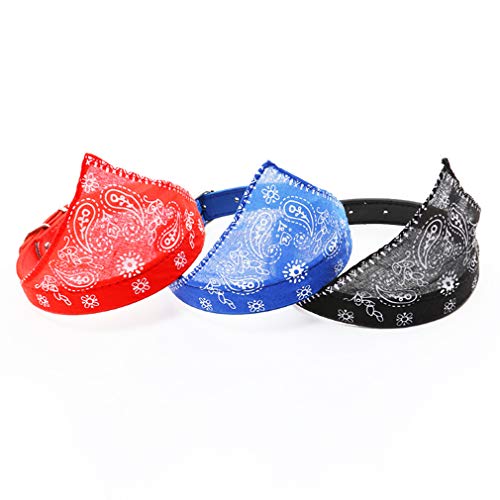 Angoter 3Pcs Hund Dreieck Schal Halsband Verstellbar Lätzchen Dog Bandanas Printed Dreieck Retractable Kragen Schal Kopftuch Für Hund Und Katze (Schwarz, Blau Und Rot) von Angoter