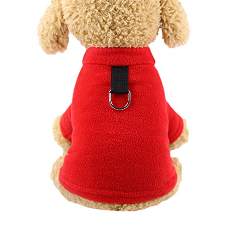 Angyu Casual Pullover Hundebekleidung Hunde Katze Kleidung Warm Kleidung Geschenk für Hund Katze Haustier Kostüm Mantel (Rot,2XL) von Angyu