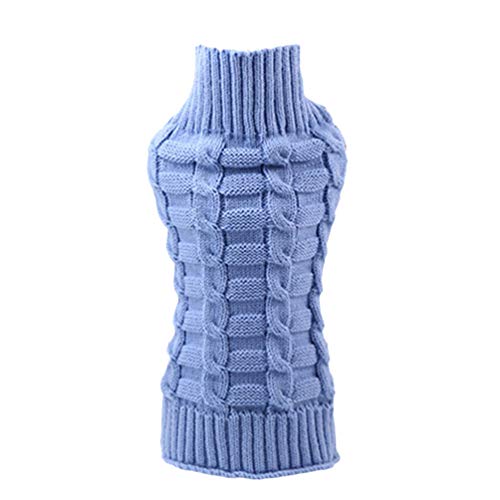 Angyu Haustier Jumper Sweatshirt Kleidung Hundepullover Hunde Kleider Welpen Warmer Mantel für Katzen Kleine Chihuahua (Blau,L) von Angyu