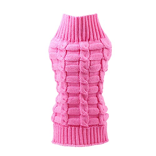 Angyu Haustier Jumper Sweatshirt Kleidung Hundepullover Hunde Kleider Welpen Warmer Mantel für Katzen Kleine Chihuahua (Pink,L) von Angyu