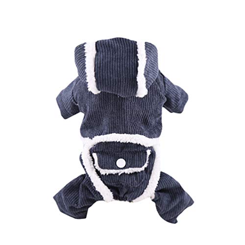 Angyu Mit Kapuze Hund Pullover Haustier Kleidung Katze Niedlich Warme Welpen Bulldogge Festival Jumper Outfit (Marine#2,M) von Angyu